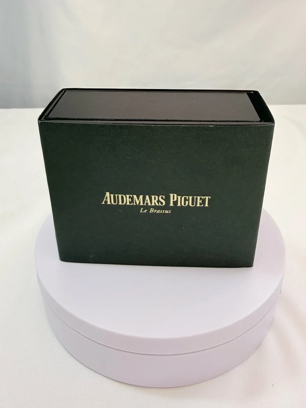 Audemars Piguet Black and Silver Round Grid Cufflinks